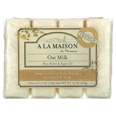 Мыло A La Maison de Provence Hand & Body Soap Oat Milk, 100 г, 4 шт., батончик