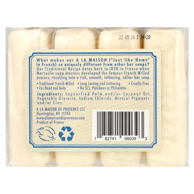Мыло A La Maison de Provence Hand & Body Soap Hypoallergenic Unscented, 100 г, 4 шт., батончик