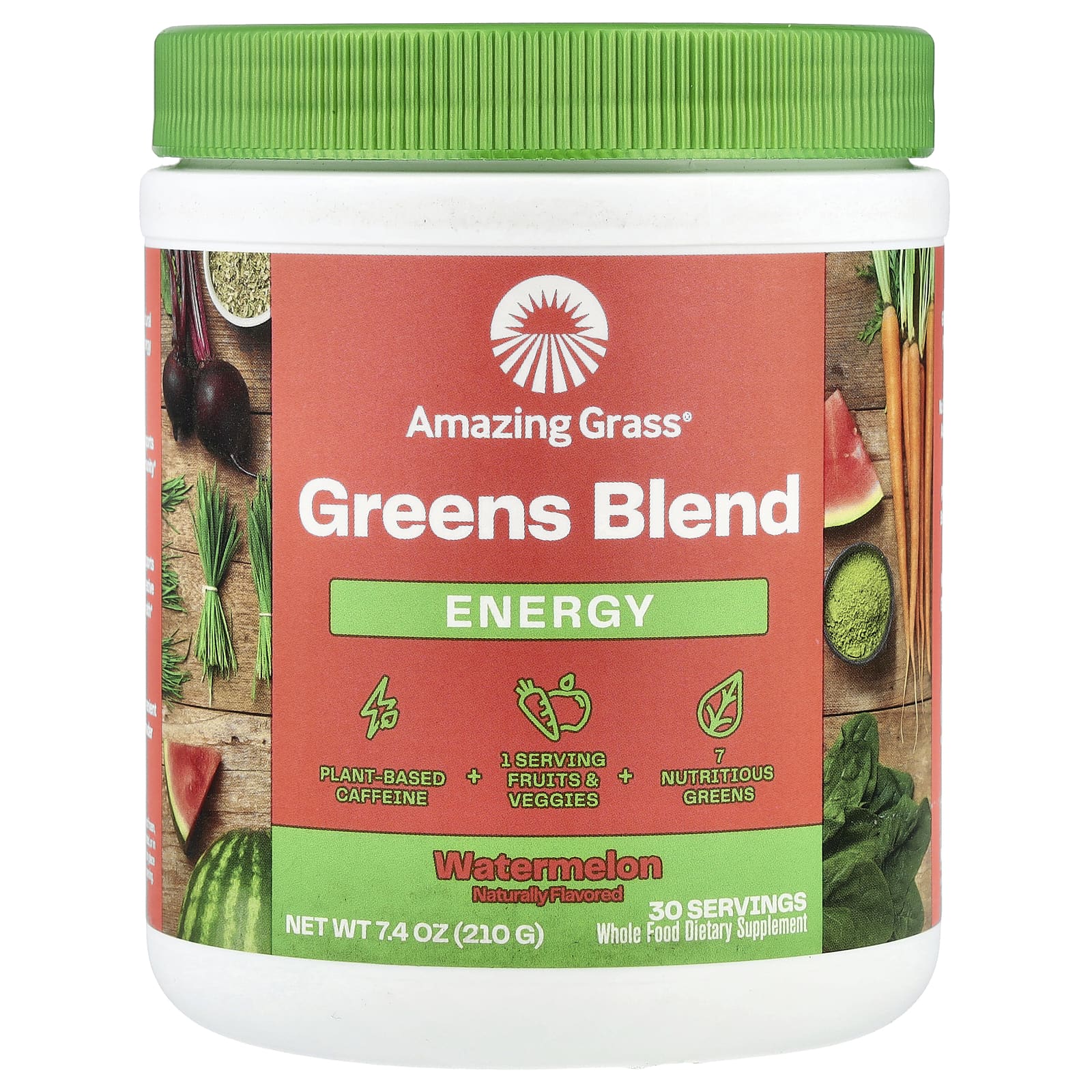 Зеленый комплекс Amazing Grass Energy, оттенок Watermelon, 210 г