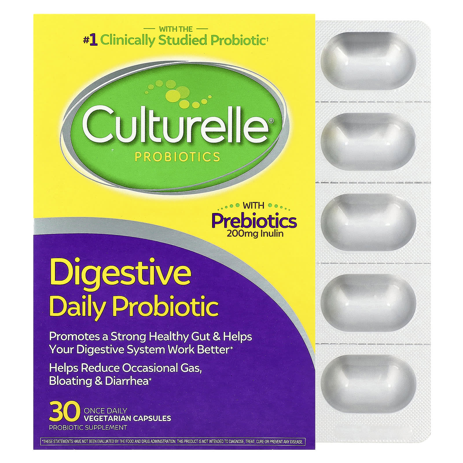 Пробиотик Culturelle Digestive Daily Probiotic, 30 растительных капсул