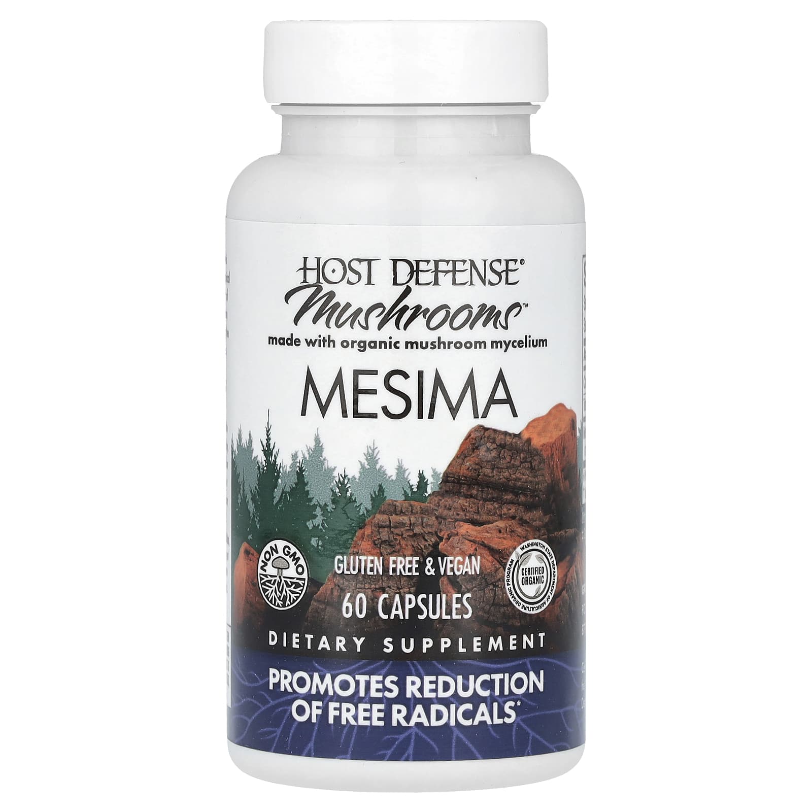 Грибной комплекс Host Defense™, оттенок Mesima, 0.5 г, 60 капсул