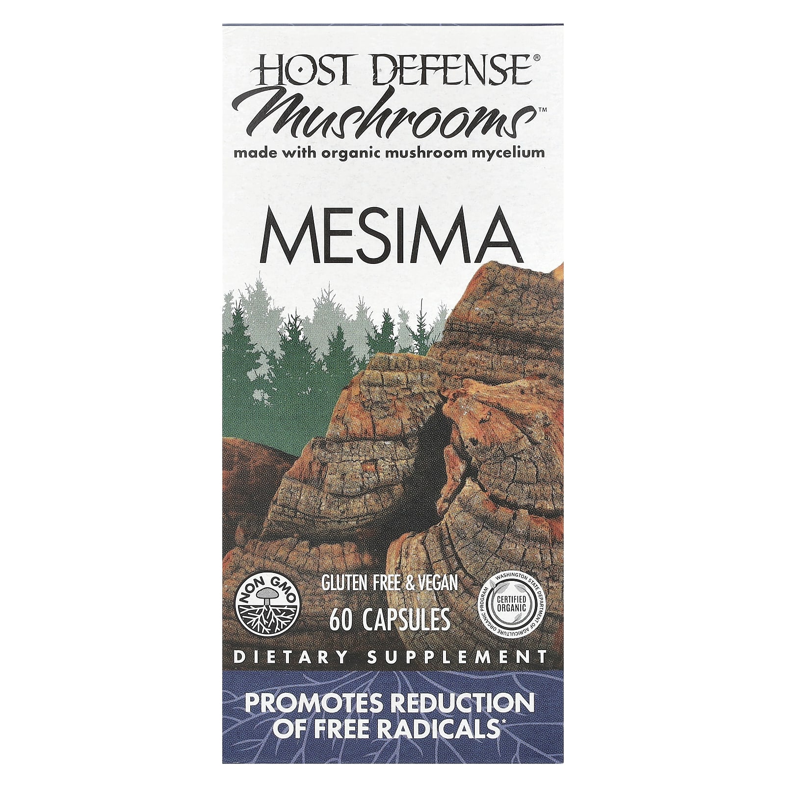 Грибной комплекс Host Defense™, оттенок Mesima, 0.5 г, 60 капсул — фото 2