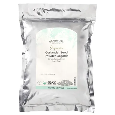 Фото товара: Порошок Starwest Botanicals Organic Coriander Seed, 453.6 г
