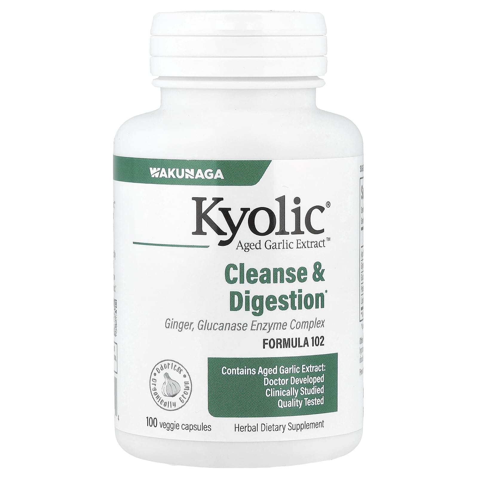 Комплекс Kyolic Aged Garlic Extract™ Cleanse & Digestion 102, 100 растительных капсул
