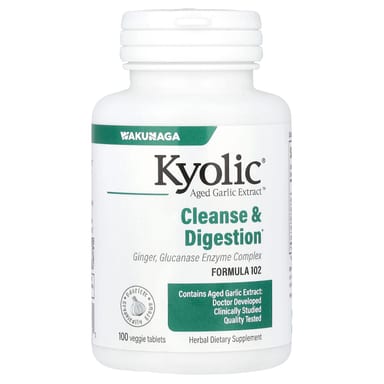 Комплекс Kyolic Aged Garlic Extract™ Cleanse & Digestion 102 100 Veggie Tablets, таблетки