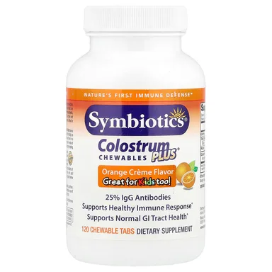 Фото товара: Жевательные таблетки Colostrum Plus Symbiotics Colostrum Plus® Chewables Orange Creme, 120 жевательных таблеток