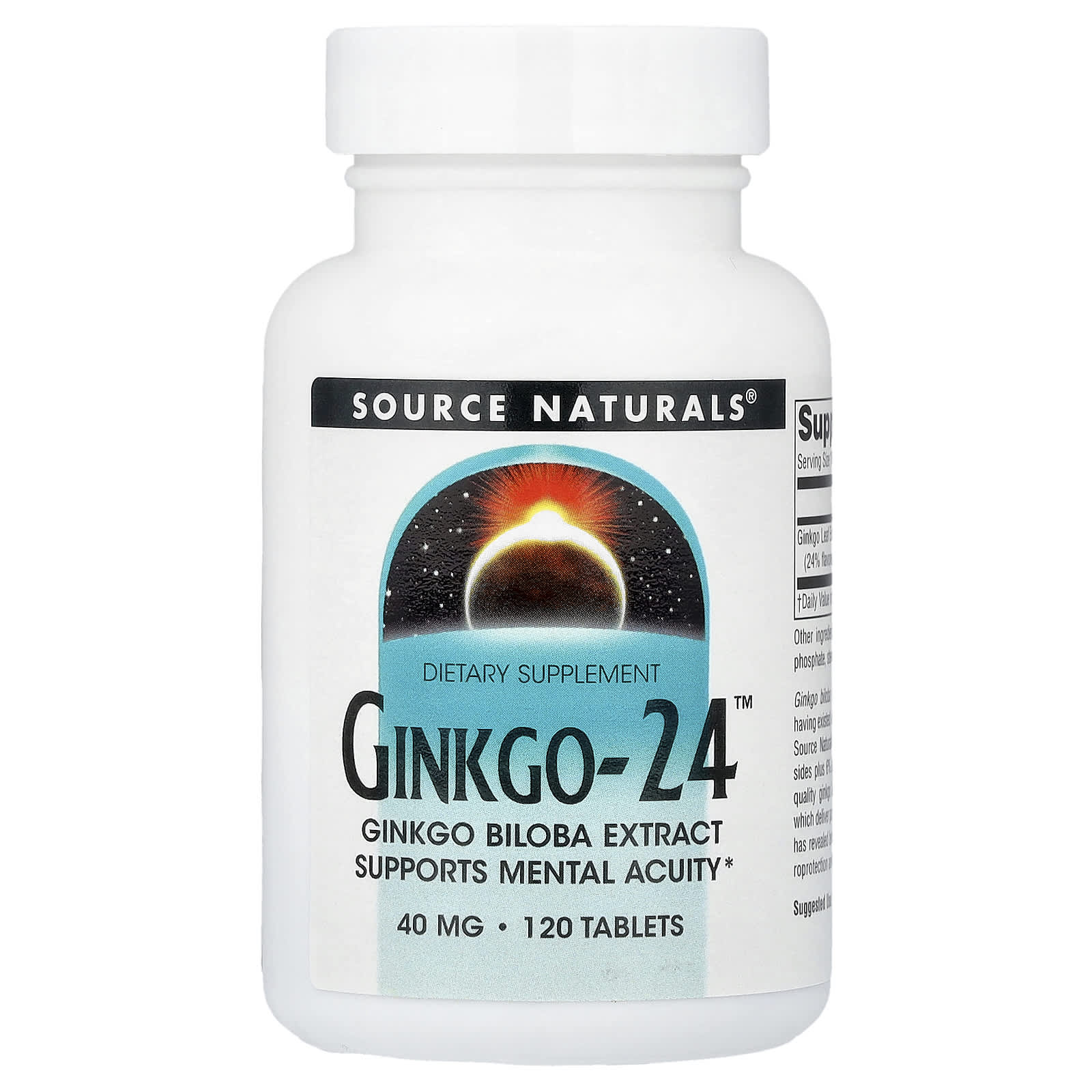 Гинкго билоба Source Naturals™, 40 мг, 120 таблеток