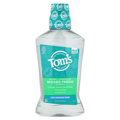Ополаскиватель для полости рта Tom's of Maine Wicked Fresh!® Fluoride-Free Cool Mountain Mint, 473 мл