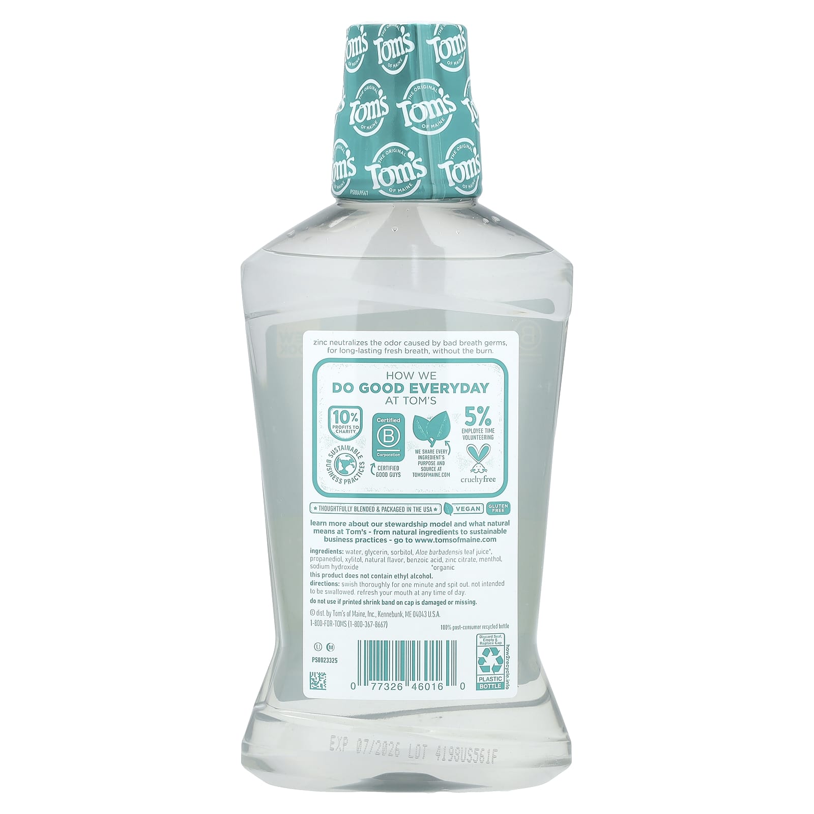 Ополаскиватель для полости рта Tom's of Maine Wicked Fresh!® Fluoride-Free Cool Mountain Mint, 473 мл — фото 2