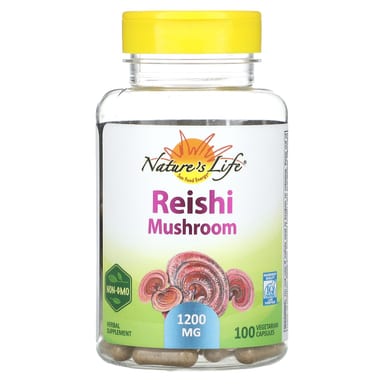 Рейши Nature's Life Mushroom, 600 мг, 100 растительных капсул
