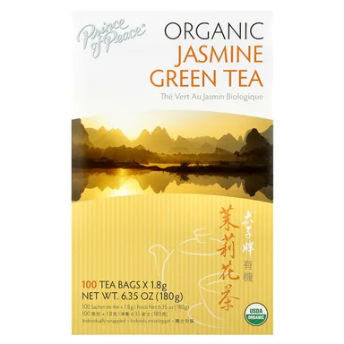 Фото товара: Чай Prince of Peace Organic Jasmine Green, 100 чайных пакетиков, 180 г, чайные пакетики