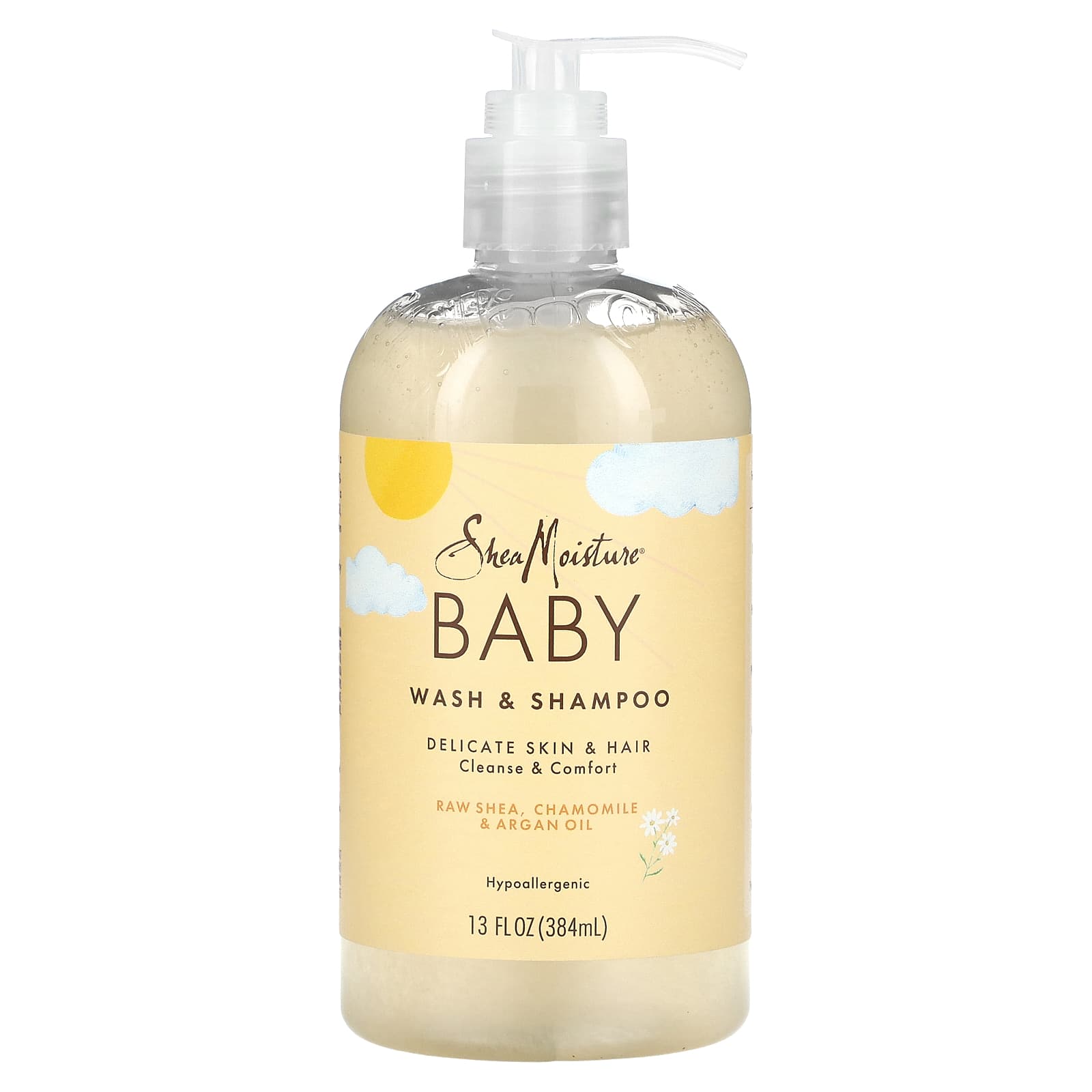 Детское средство для купания SheaMoisture & Shampoo Raw Shea Chamomile & Argan Oil, 384 мл, масло