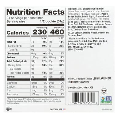 Арахисовая паста Lenny & Larry's The Complete Cookie®, оттенок 12 Cookies, 113 г