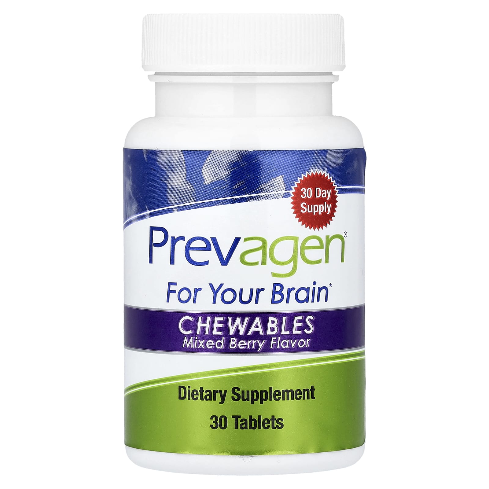 Prevagen (Quincy-Bioscience), For Your Brain, Chewables, Mixed Berry, 30 Tablets