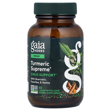 Куркума Gaia Herbs Supreme® Sinus Support, оттенок 60 Liquid Phyto-Caps®, жидкая форма