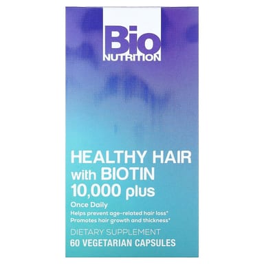 Биотин Bio Nutrition Healthy Hair with 10, оттенок 000 Plus, 60 растительных капсул