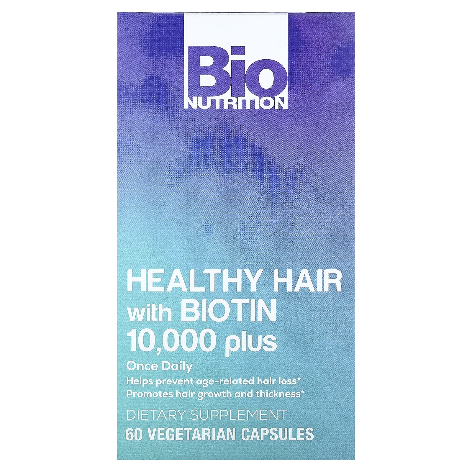 Биотин Bio Nutrition Healthy Hair with 10, оттенок 000 Plus, 60 растительных капсул