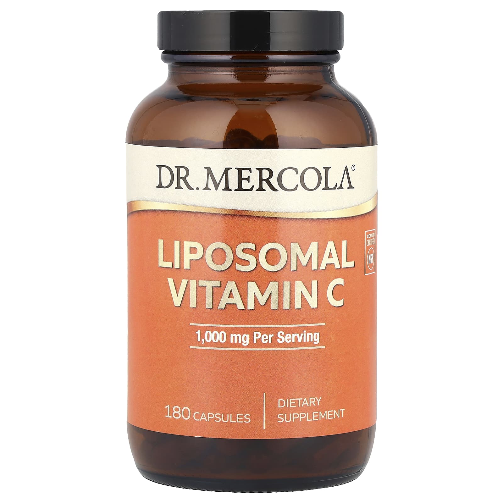 Витамин C Dr. Mercola Liposomal, 500 мг, 180 капсул