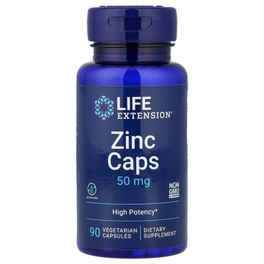 Цинк Life Extension Caps High Potency, 50 мг, 90 растительных капсул