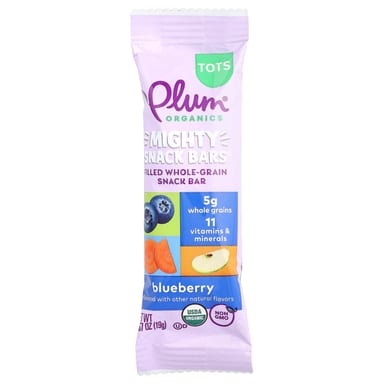 Снек Plum Organics Mighty Bars® Tots, оттенок Blueberry, 19 г, 6 шт., батончик