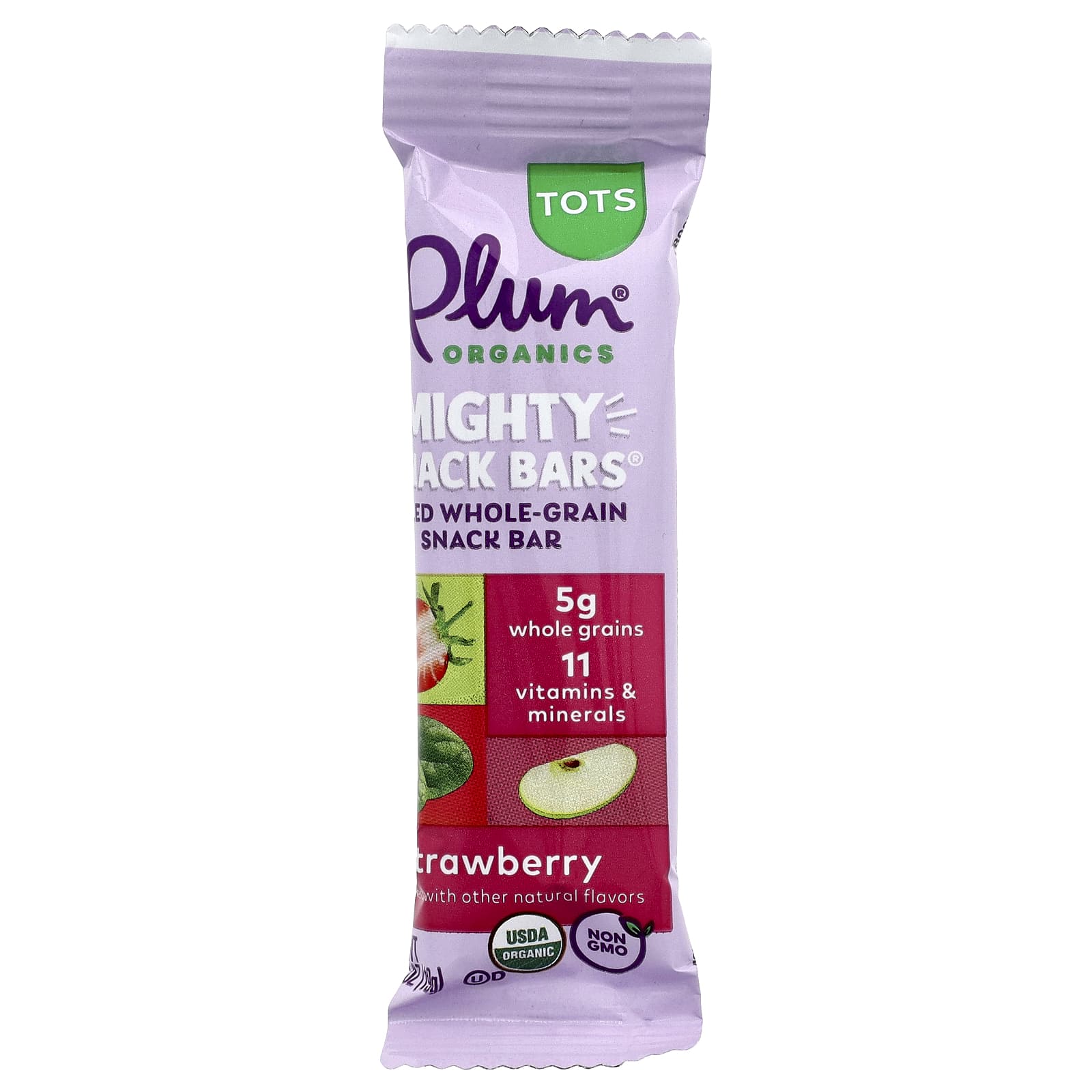 Снек Plum Organics Mighty Bars® Tots, вкус Strawberry, 19 г, 6 шт., батончик — фото 3