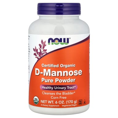 D-манноза NOW Foods Certified Organic D-Mannose Pure Powder, 170 г, порошок
