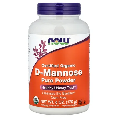 Фото товара: D-манноза NOW Foods Certified Organic D-Mannose Pure Powder, 170 г, порошок