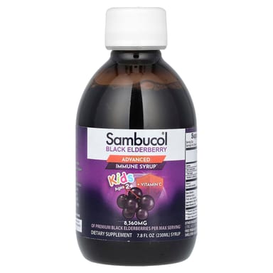 Бузина Sambucol Black Advanced Immune Syrup Ages 2+ 8 360 mg, 8360 мг, 230 мл