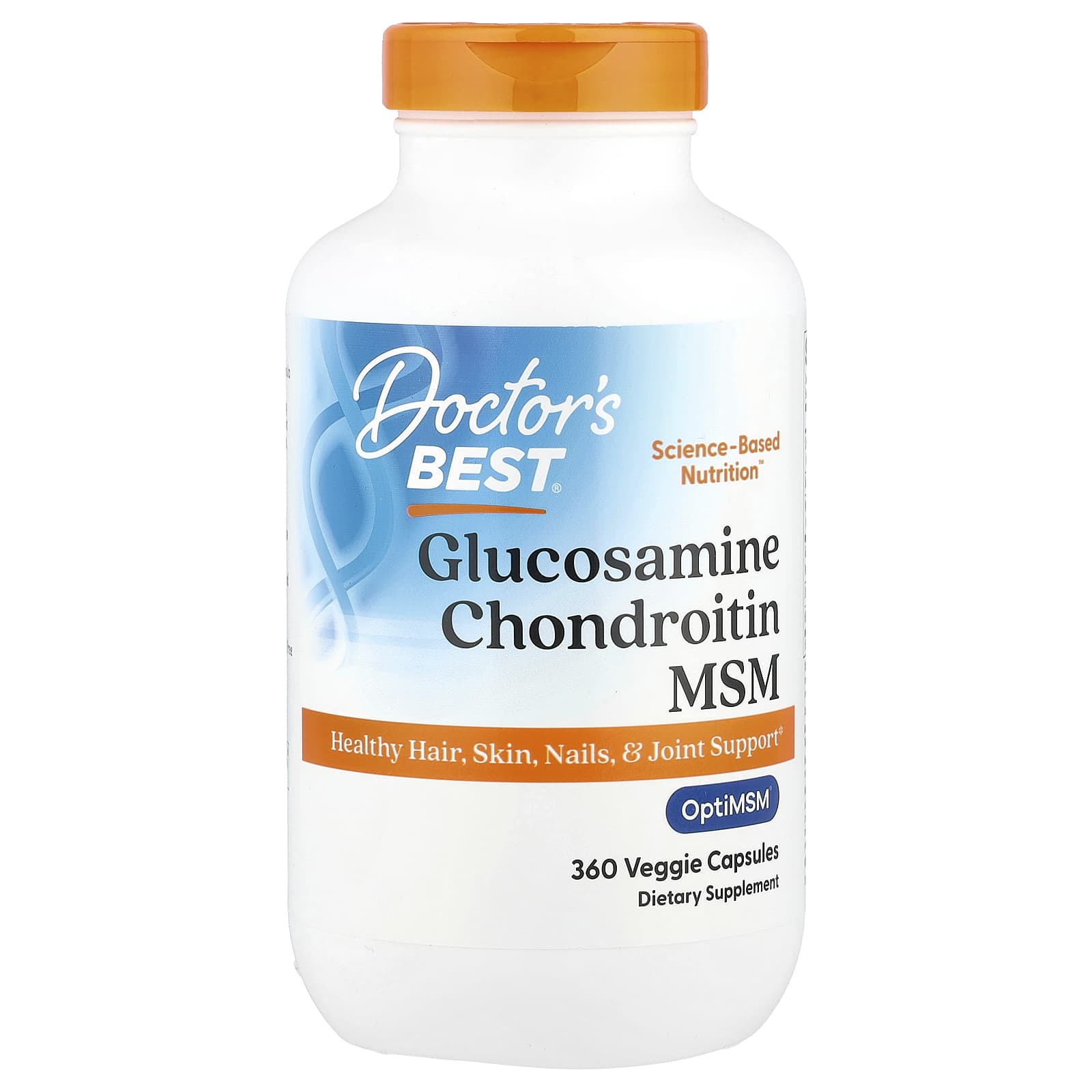 Хондроитин Doctor's Best Glucosamine MSM, 360 растительных капсул