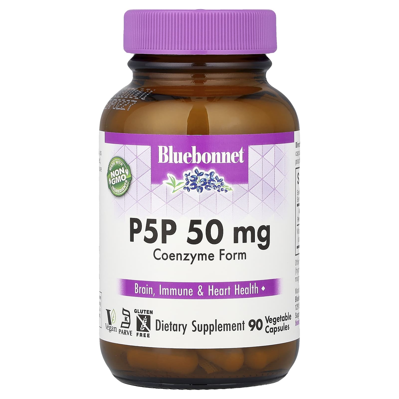 Витамин B6 P-5-P Bluebonnet Nutrition, 50 мг, 90 растительных капсул