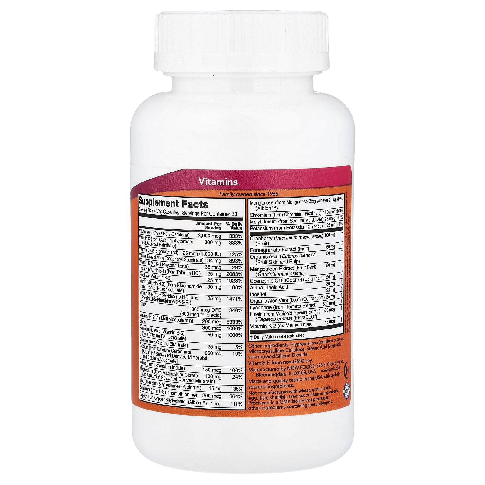 Женские мультивитамины NOW Foods Eve™ Iron-Free, 120 растительных капсул — фото 2