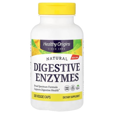Пищеварительные ферменты Healthy Origins Natural, 180 растительных капсул