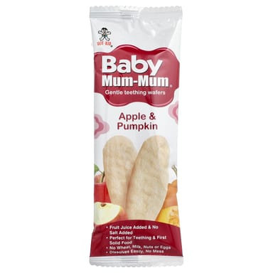 Детское вафли для прорезывания зубов Hot Kid Baby Mum-Mum® Gentle, вкус Apple & Pumpkin, 12 пакетов