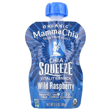 Снек Mamma Chia Organic Chia Squeeze® Vitality Wild Raspberry 8 Squeezes, 99 г