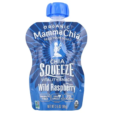 Фото товара: Снек Mamma Chia Organic Chia Squeeze® Vitality Wild Raspberry 8 Squeezes, 99 г