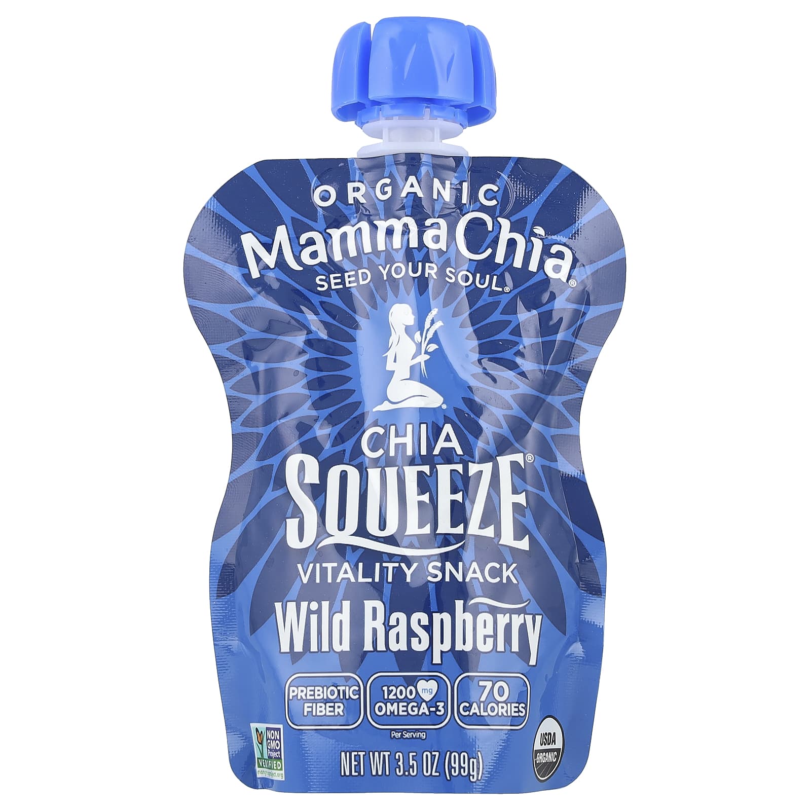 Снек Mamma Chia Organic Chia Squeeze® Vitality Wild Raspberry 8 Squeezes, 99 г