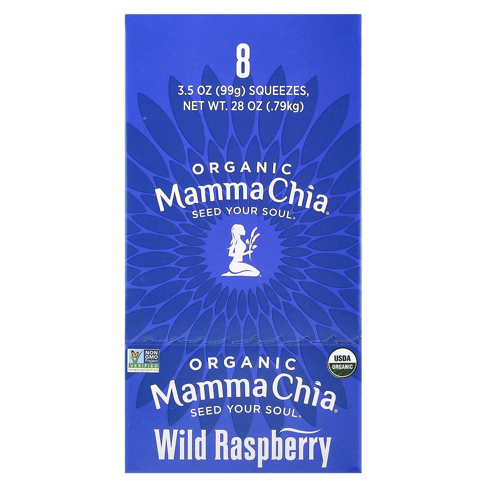 Снек Mamma Chia Organic Chia Squeeze® Vitality Wild Raspberry 8 Squeezes, 99 г — фото 2