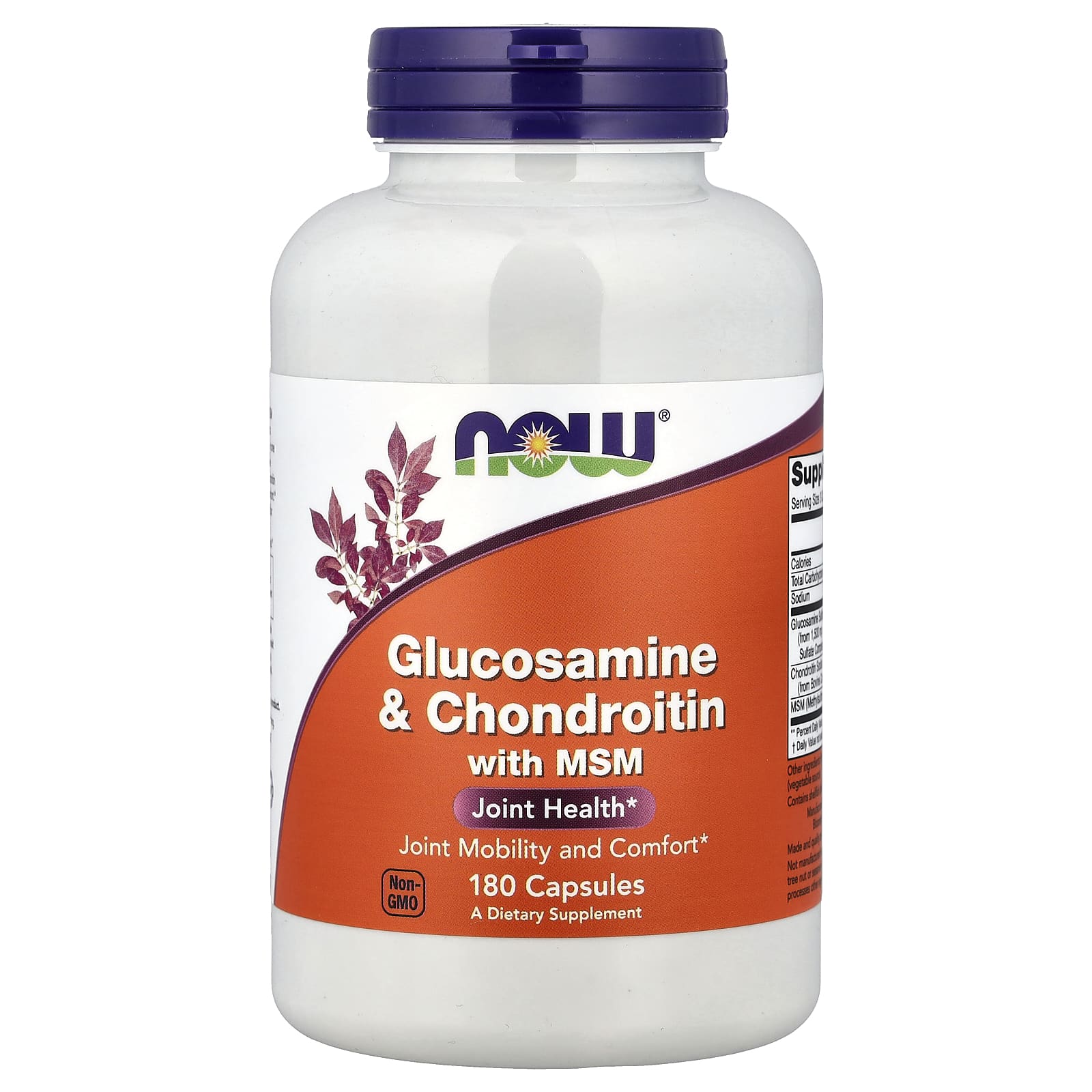 Хондроитин NOW Foods Glucosamine & with MSM, 180 капсул
