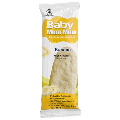 Детское вафли для прорезывания зубов Hot Kid Baby Mum-Mum Gentle, оттенок Banana, 12 пакетов
