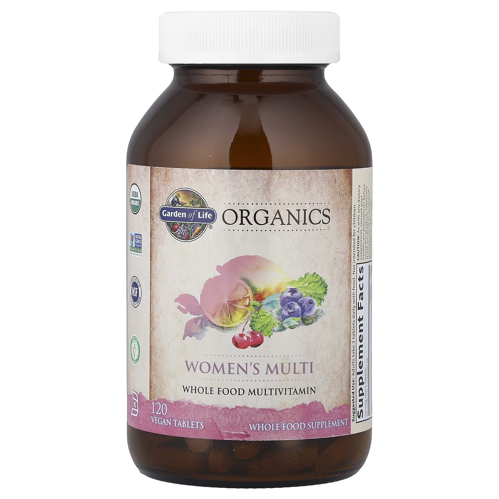Женские мультивитамины Garden of Life Organics 120 Vegan Tablets, таблетки