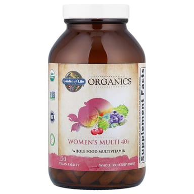 Женские мультивитамины Garden of Life Organics 40+ 120 Vegan Tablets, таблетки