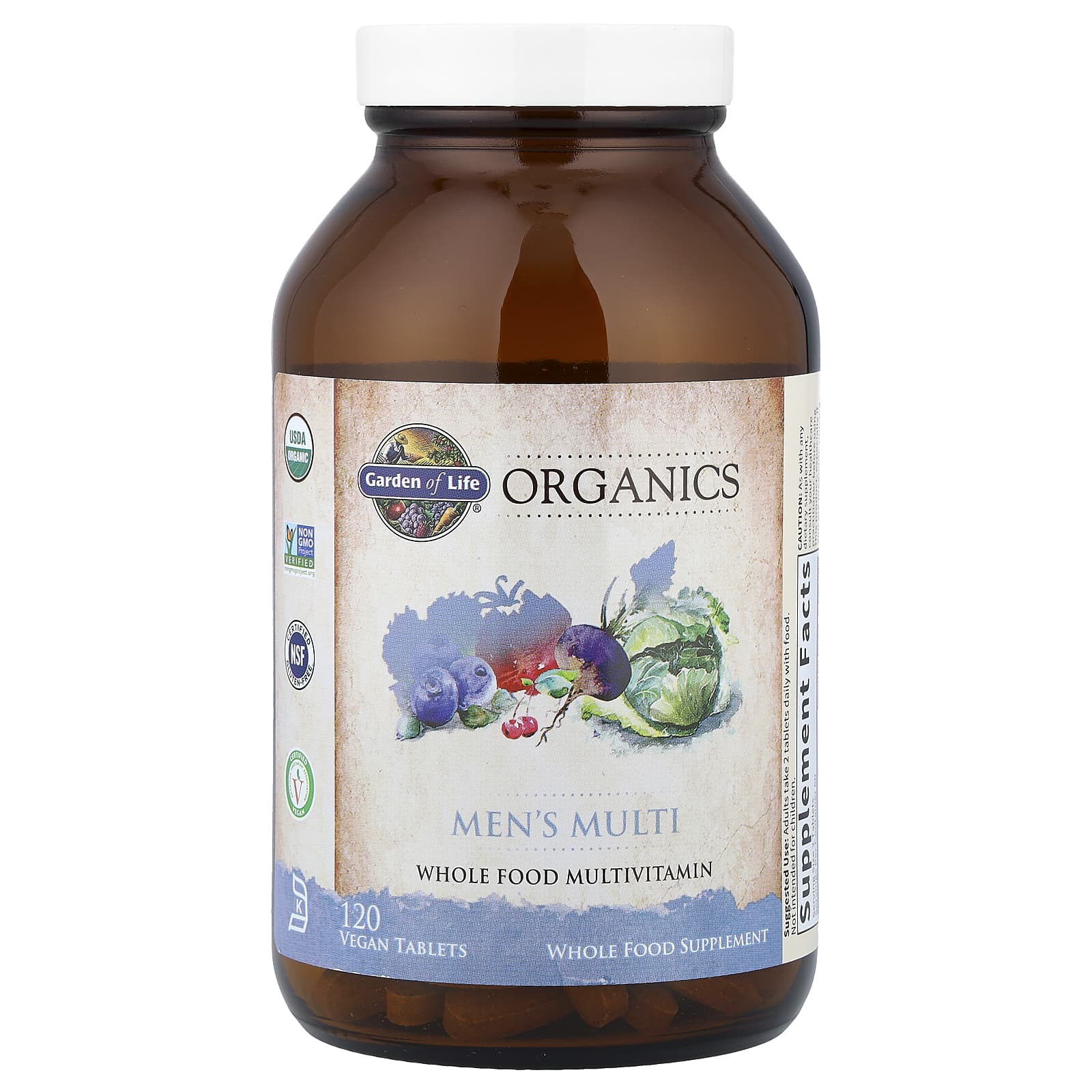 Мужские мультивитамины Garden of Life Organics 120 Vegan Tablets, таблетки