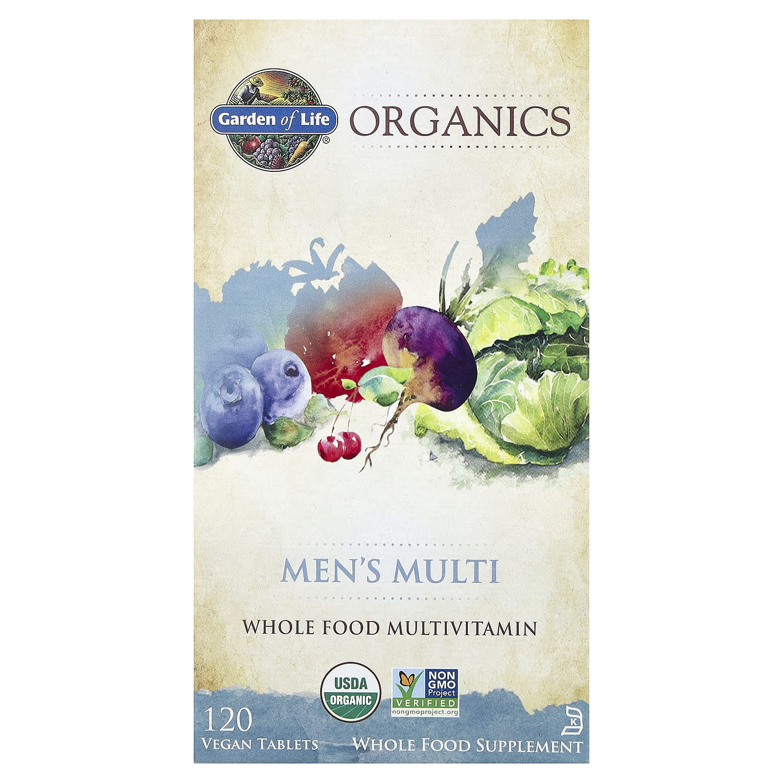 Мужские мультивитамины Garden of Life Organics 120 Vegan Tablets, таблетки — фото 2