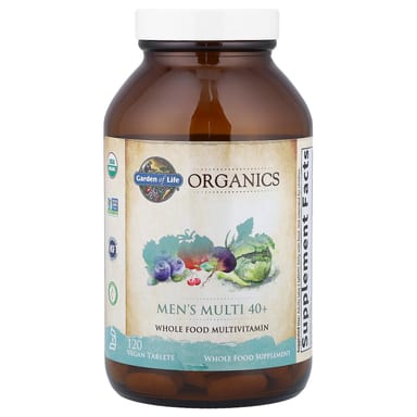 Мужские мультивитамины Garden of Life Organics 40+ 120 Vegan Tablets, таблетки
