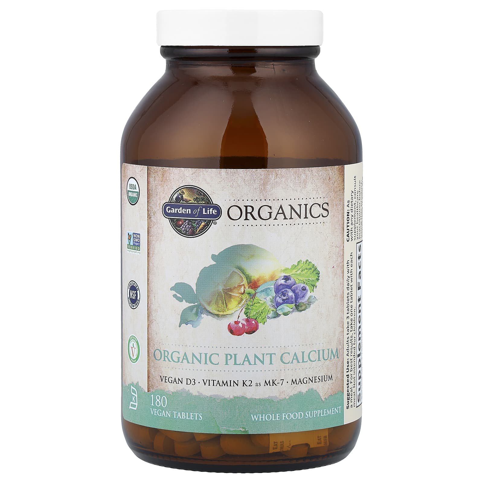Кальций Garden of Life Organics Organic Plant 180 Vegan Tablets, таблетки