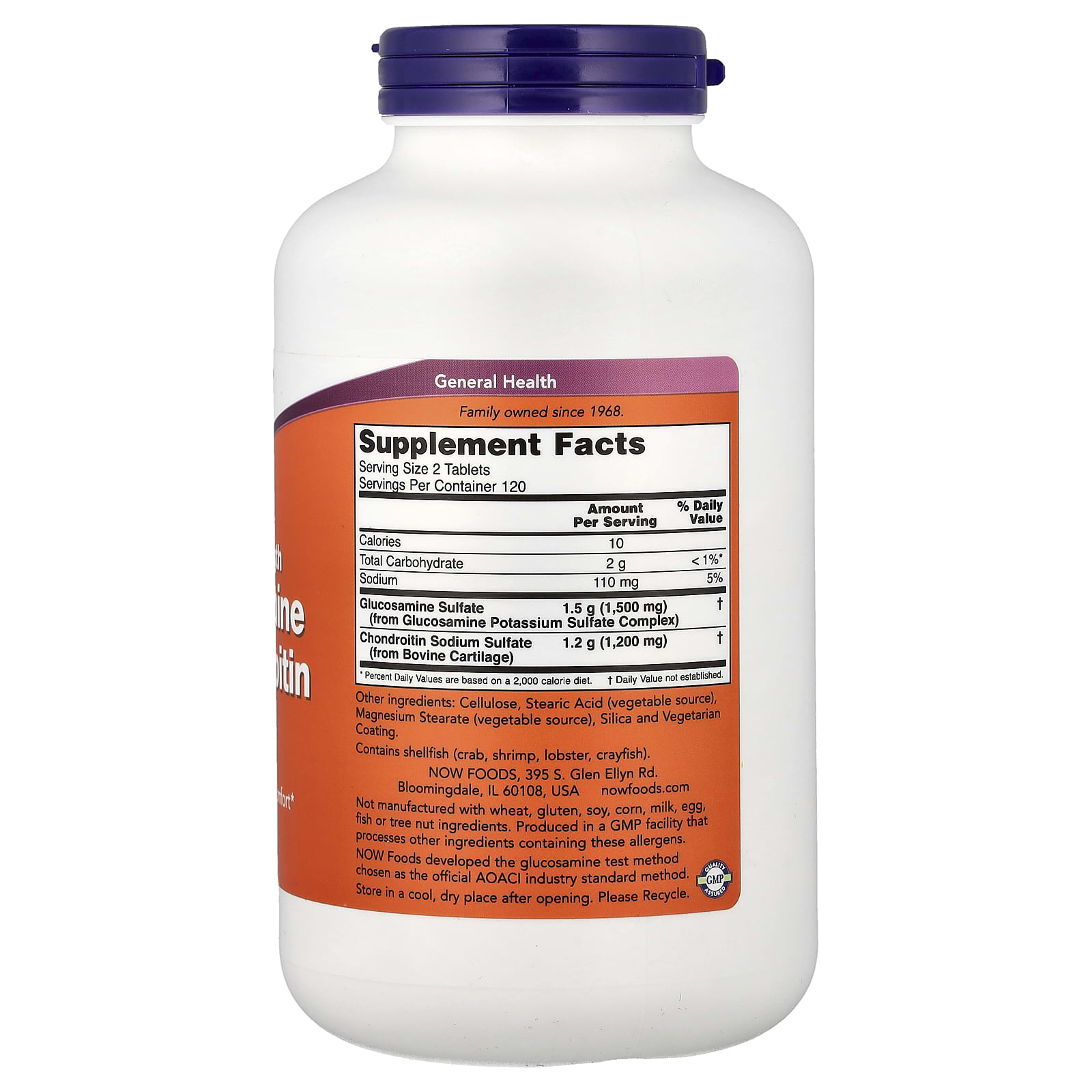 Хондроитин NOW Foods Glucosamine &, 240 таблеток — фото 2