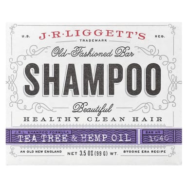 Шампунь J.R. Liggett's Old Fashioned Bar Tea Tree & Hemp Oil, 99 г, батончик