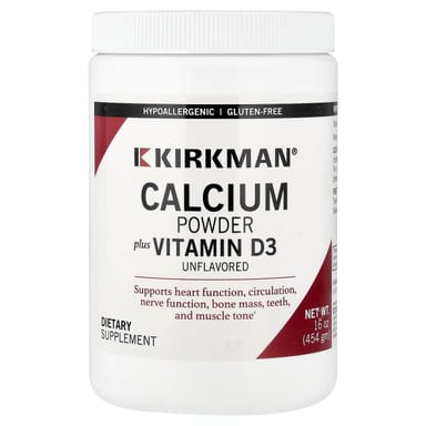 Витамин D3 Kirkman Labs Calcium Powder Plus, оттенок Unflavored, 454 г, порошок