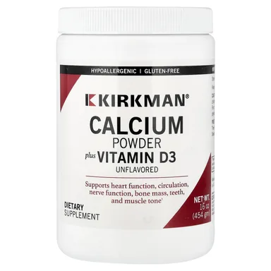 Фото товара: Витамин D3 Kirkman Labs Calcium Powder Plus, без вкусовых добавок, 454 г, порошок