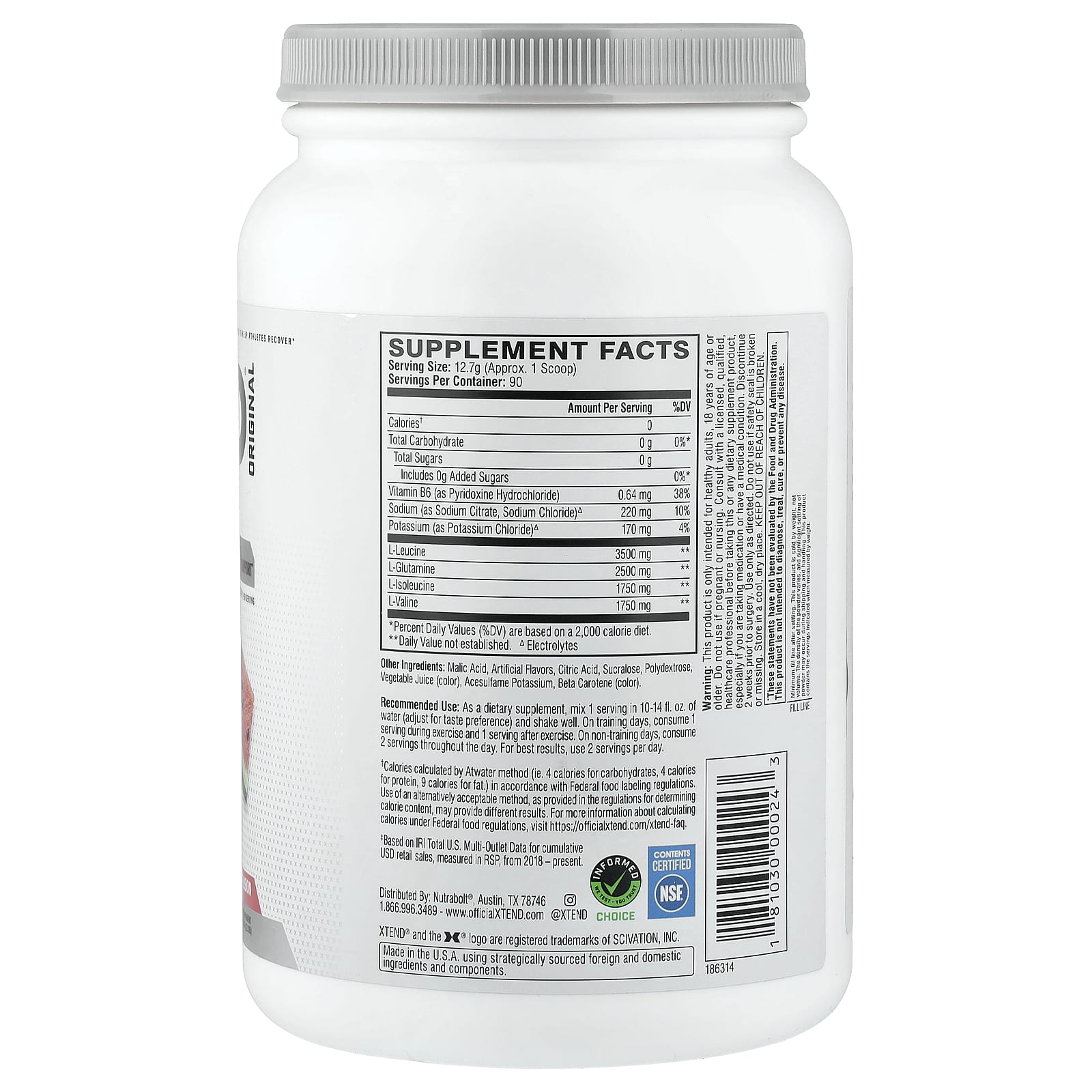 BCAA XTEND Watermelon Explosion, 7 г, 1.14 кг — фото 2